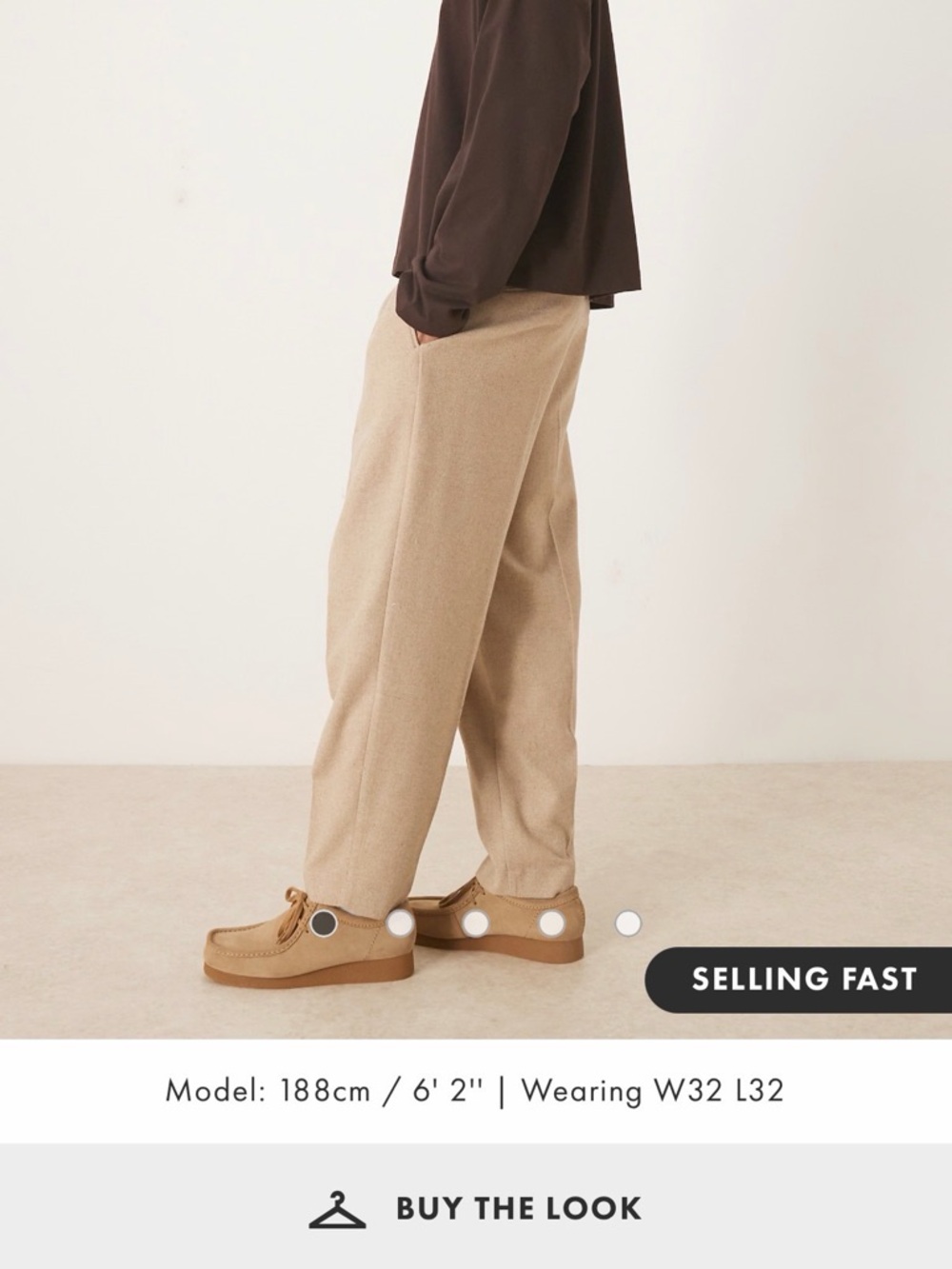 ASOS Wide Leg Chinos in Beige